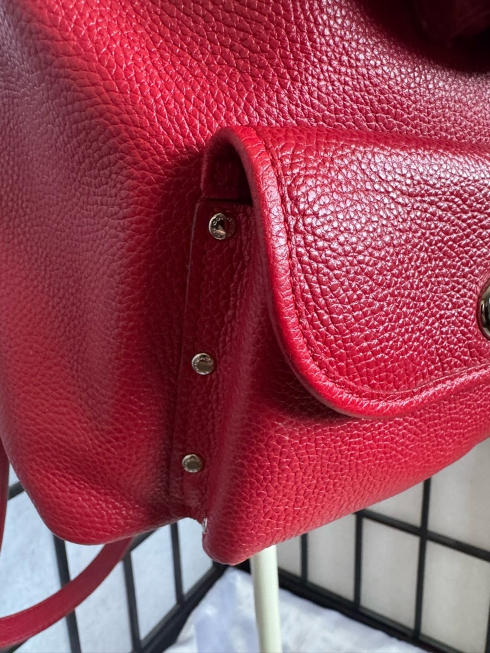 Coach Red Leather Drawstring Backpack - Picture 4 of 13